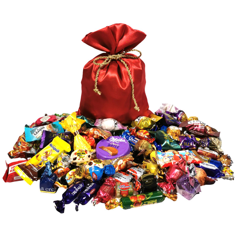 Подарунок №18 "Атласний мішечок", 1кг, Унікальна цукерка